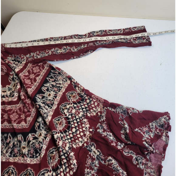 Free People Smooth Talker Red Floral Boho Chic Mini Dress Women's Size Medium - Picture 4 of 11